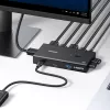 UGREEN HDMI 2.0 KVM slēdzis 2-in-1 Out, 2 datori 1 monitors, 4K@60Hz, 3 portu USB 2.0 centrmezgls, pogas un karsto taustiņu pārslēgšana, alumīnija sakausējums, HDCP 2.2, HDR10
