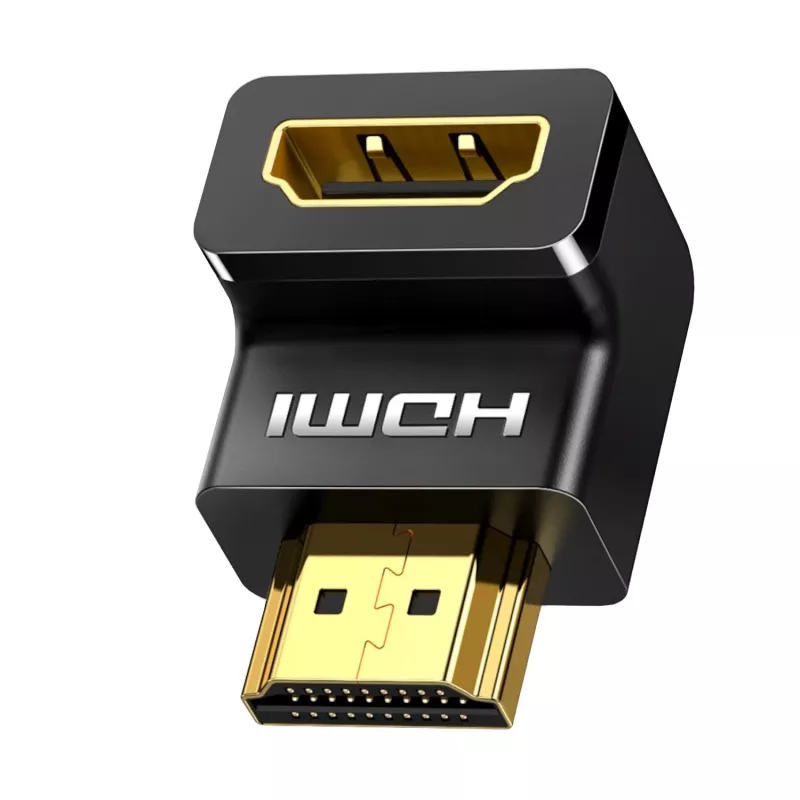 UGREEN HDMI leņķa adapteris 90 grādi apakšā 4K 60Hz HD112 Melns
