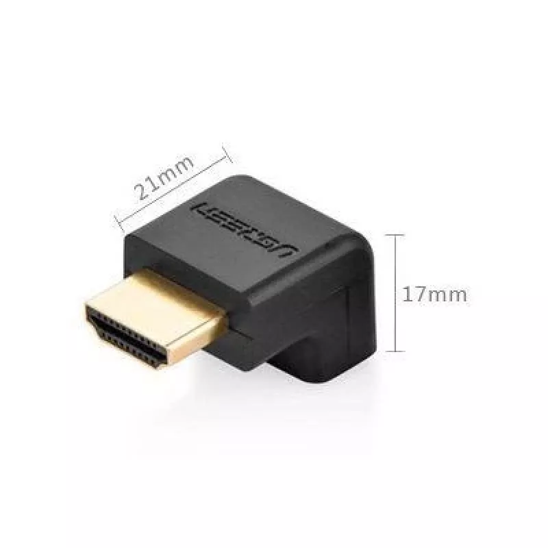 UGREEN HDMI leņķa adapteris 90 grādi apakšā 4K 60Hz HD112 Melns