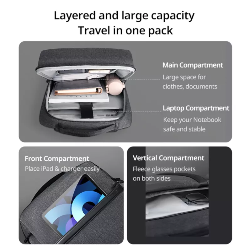 UGREEN Laptop mugursoma B02 (līdz 15,6 inch, ūdensizturīga, YKK rāvējslēdzēji, nodilumizturīga)