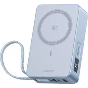 UGREEN magnētiskais barošanas bloks 45W 10000mAh Qi2 MagSafe saderīgs USB-C PD melns 65959