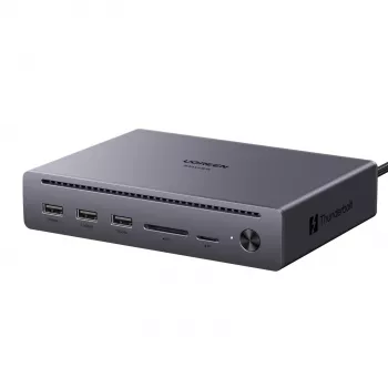 UGREEN Maxidok 10-in-1 Thunderbolt 5 dokstacija ar 8K trīskāršu displeju un 140W jaudas piegādi