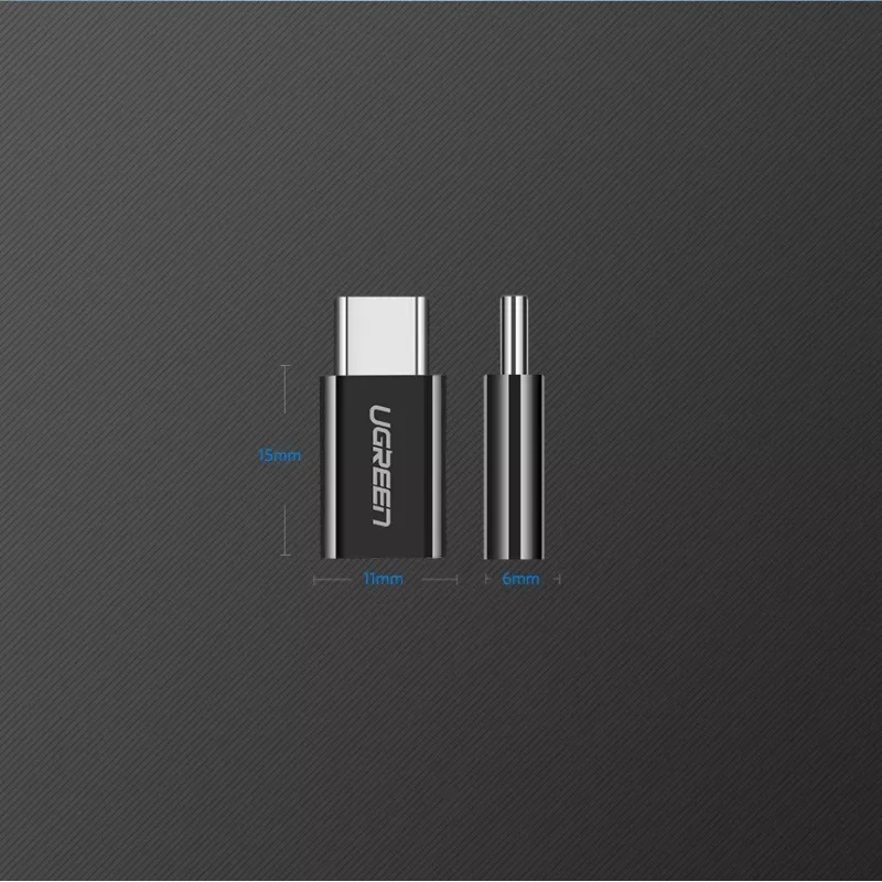 UGREEN Micro USB uz USB-C Adapter Melns (30391)