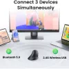 UGREEN Multi-Mode vertikālā pele Bluetooth un 2.4G bezvadu – melna