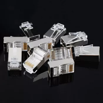 UGREEN NW111 RJ45 Cat6 Ethernet tīkla savienotājs, 100 gab. - Sudraba/Caurspīdīgs
