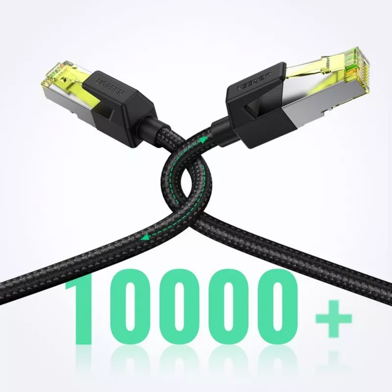 UGREEN NW150 Cat 7 Ethernet kabelis 1m - Melns