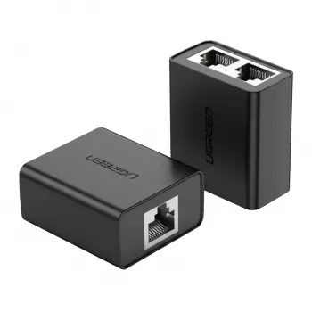 UGREEN RJ45 sadalītājs 2 iepakojumā (melns) - Ethernet tīkla sadalītājs, 1x RJ45 vīrietis uz 2x RJ45 sieviete, 100Mbps, Cat5/Cat5e/Cat6 saderīgs, pasīvs, Plug & Play