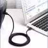 UGREEN US135 USB 2.0 A-B kabelis, zeltīti kontakti, 2m, melns