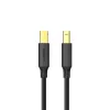 UGREEN US135 USB 2.0 A-B kabelis, zeltīti kontakti, 2m, melns