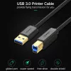 UGREEN US210 USB 3.0 A-B kabelis, 2m, melns