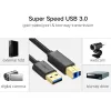 UGREEN US210 USB 3.0 A-B kabelis, 2m, melns