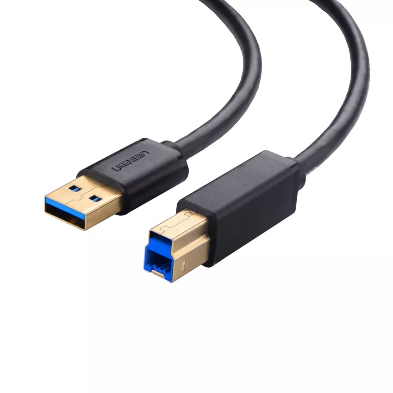 UGREEN US210 USB 3.0 A-B kabelis, 2m, melns