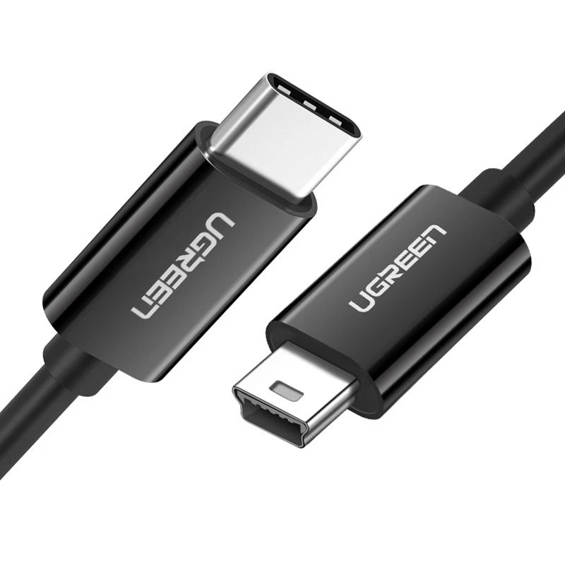 UGREEN US242 USB-C uz Mini USB kabelis 1m Melns