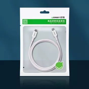 UGREEN US264 USB-C uz USB-C kabelis 1m Balts 100W PD QC AFC