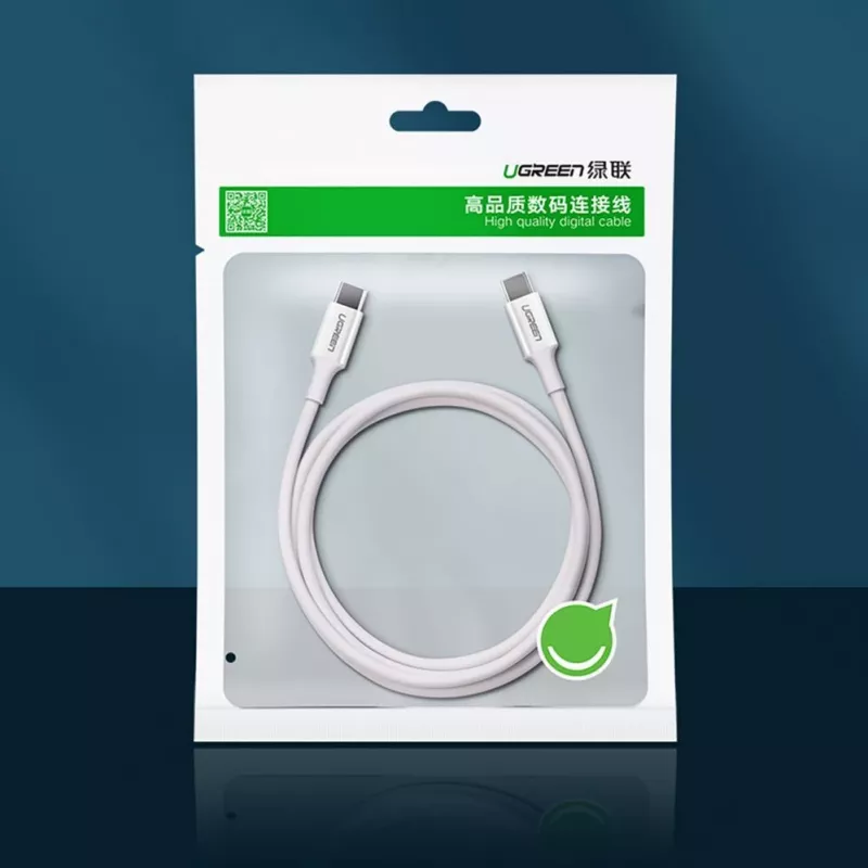 UGREEN US264 USB-C uz USB-C kabelis 1m Balts 100W PD QC AFC