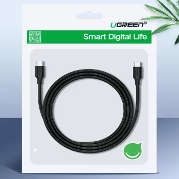 UGREEN US286 USB-C uz USB-C kabelis 1m Melns - PD QC 3A 480Mbps