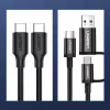 UGREEN US286 USB-C uz USB-C kabelis 1m Melns - PD QC 3A 480Mbps