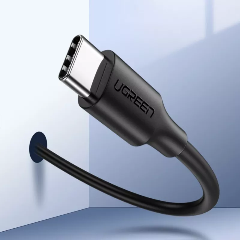 UGREEN US286 USB-C uz USB-C kabelis 1m Melns - PD QC 3A 480Mbps