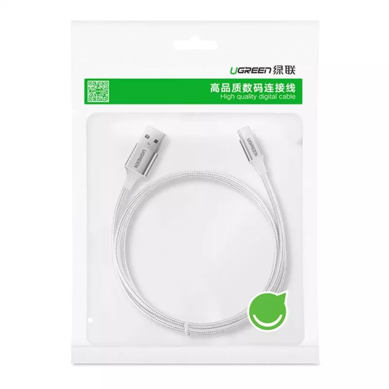 UGREEN US288 USB-A uz USB-C kabelis QC 3.0 3A 1m Balts
