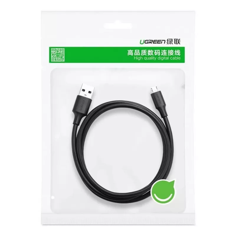 UGREEN US289 Micro USB / USB-A Cable 0.25m - Melns