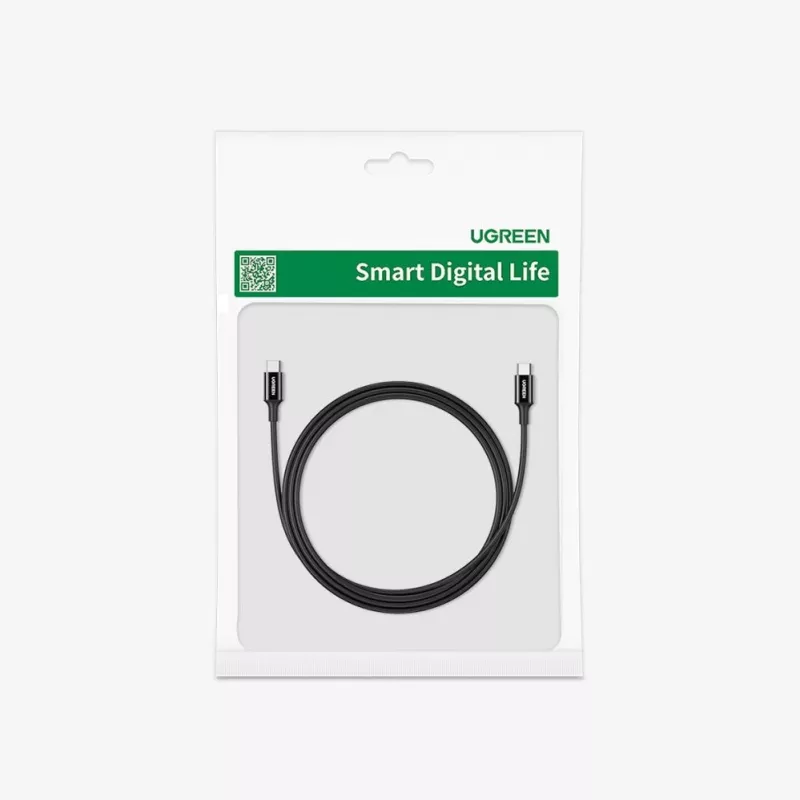 UGREEN US300 USB-C uz USB-C kabelis 480Mbps 5A 1m Melns