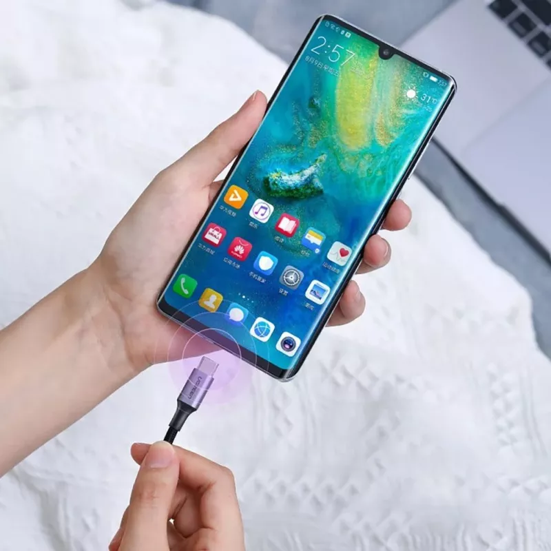UGREEN US316 USB-C to USB-C kabelis 100W 5A 480Mbps 1,5m Pelēks