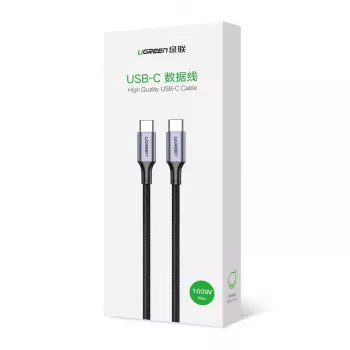 UGREEN US316 USB-C uz USB-C kabelis 100W 5A 480Mbps 1m Melns