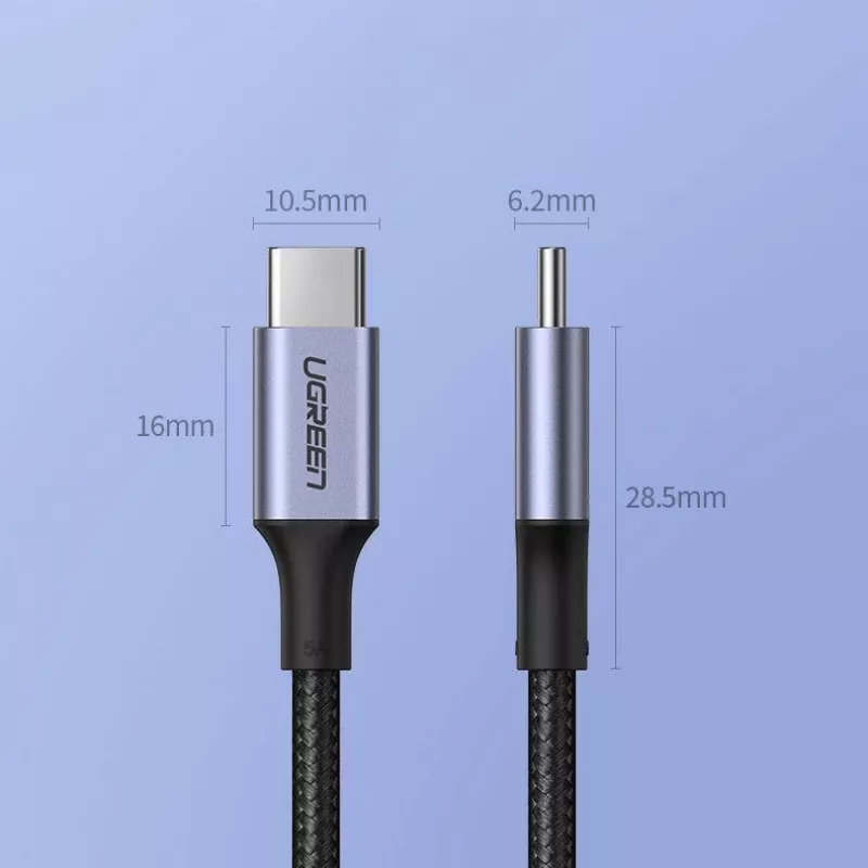 UGREEN US316 USB-C uz USB-C kabelis 100W 5A 480Mbps 1m Melns