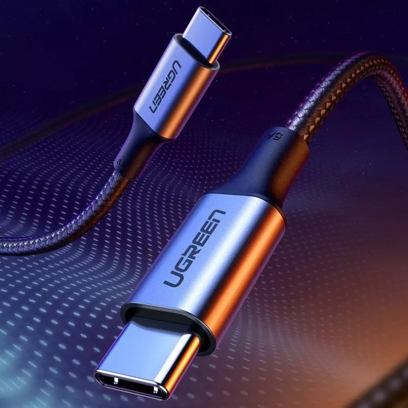 UGREEN US316 USB-C uz USB-C kabelis 100W 5A 480Mbps 1m Melns