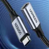 UGREEN US372 USB-C uz USB-C kabelis 100W 5A 10Gbps 0.5m Pelēks