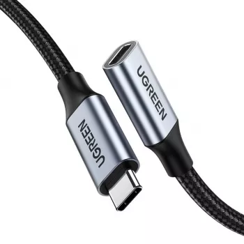 UGREEN US372 USB-C uz USB-C kabelis 100W 5A 10Gbps 0.5m Pelēks