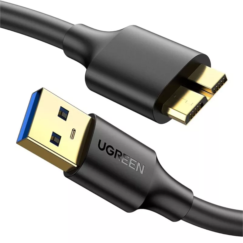 UGREEN USB 3.0 A uz Micro B SuperSpeed kabelis 0,5 m melns