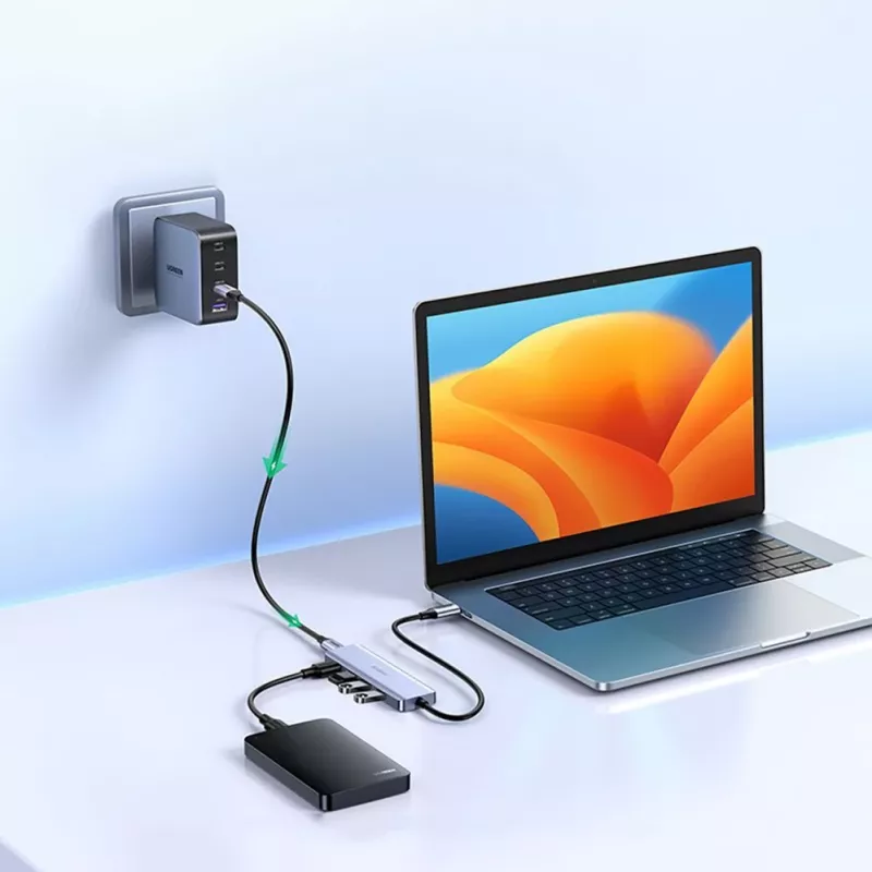 UGREEN USB 3.0 Hub 4-Port ar 1m kabeli - Melns (CM219)