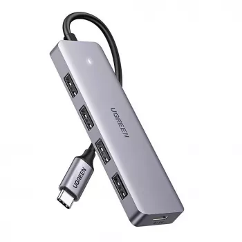 UGREEN USB 3.0 Hub 4-Port ar 1m kabeli - Melns (CM219)