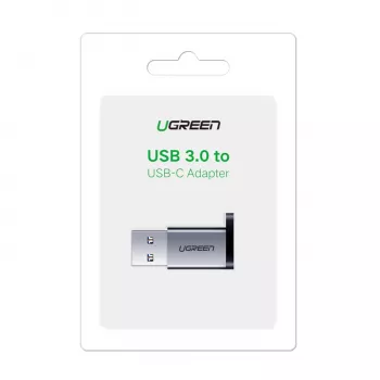 UGREEN USB 3.0 vīriešu savienotājs uz Type-C 3.1 sieviešu adapteri, datu pārsūtīšana un uzlāde, kosmosa pelēks