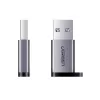UGREEN USB 3.0 vīriešu savienotājs uz Type-C 3.1 sieviešu adapteri, datu pārsūtīšana un uzlāde, kosmosa pelēks