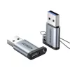 UGREEN USB 3.0 vīriešu savienotājs uz Type-C 3.1 sieviešu adapteri, datu pārsūtīšana un uzlāde, kosmosa pelēks