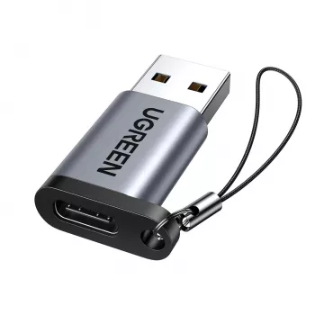 UGREEN USB 3.0 vīriešu savienotājs uz Type-C 3.1 sieviešu adapteri, datu pārsūtīšana un uzlāde, kosmosa pelēks