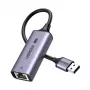 UGREEN USB-A 3.2 Gen 1 līdz 2.5G Ethernet adapteris, 2.5 Gbps RJ45 LAN, alumīnijs, Space Gray, Plug & Play, Realtek RTL8156B, 10 cm kabelis