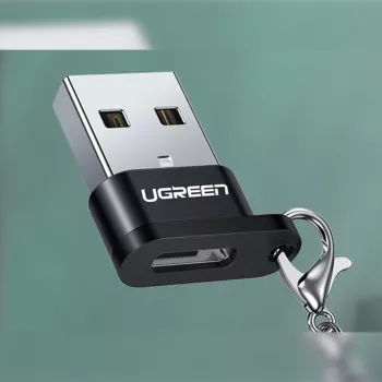 UGREEN USB A vīriešu savienotājs uz USB Type-C sieviešu savienotāju (melns)
