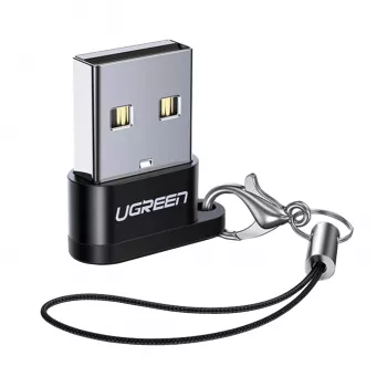 UGREEN USB A vīriešu savienotājs uz USB Type-C sieviešu savienotāju (melns)