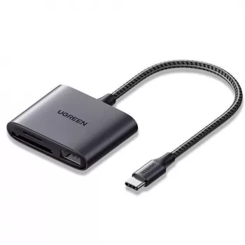 UGREEN USB-C karšu lasītājs - Space Gray, SD un Micro SD, 5 Gbps