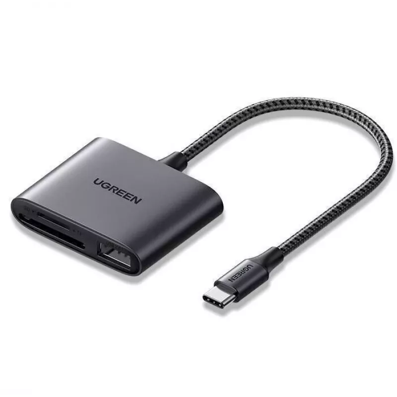 UGREEN USB-C karšu lasītājs - Space Gray, SD un Micro SD, 5 Gbps