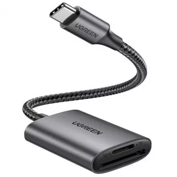 UGREEN USB-C karšu lasītājs - Space Gray, SD un Micro SD, 5 Gbps