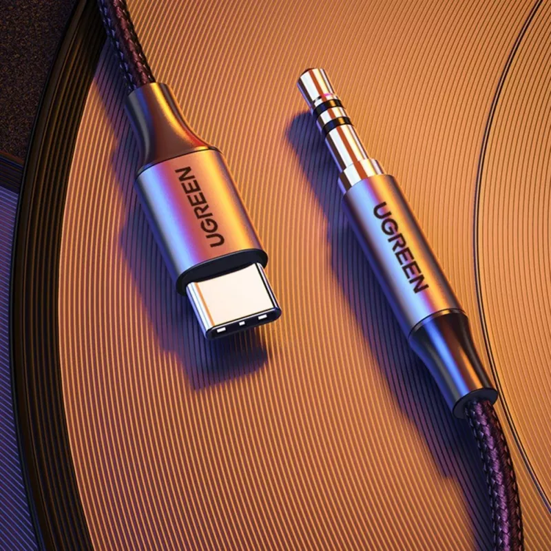 UGREEN USB-C uz 3,5 mm kabelis 1 m pelēks (AV143)