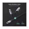 UGREEN USB-C uz USB-C 100W pīts neilona lādēšanas kabelis 2m melns