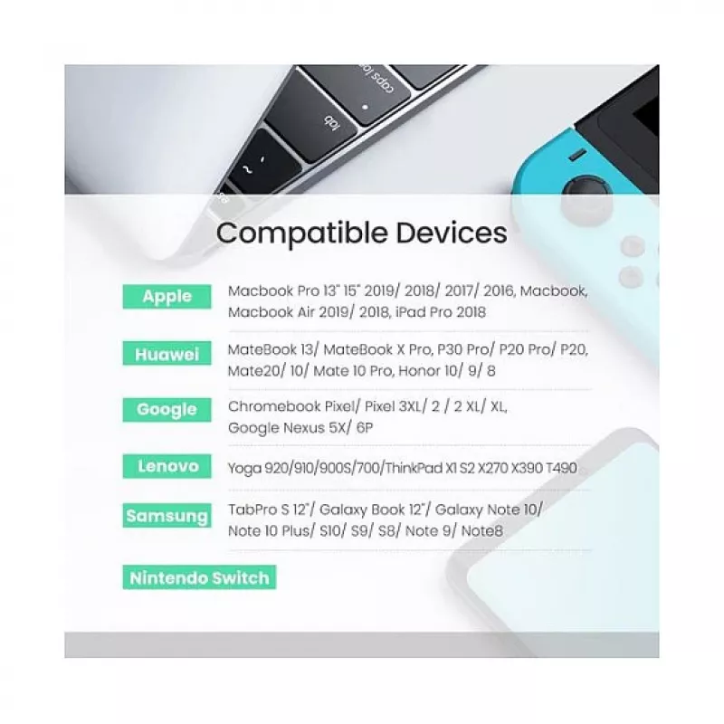 UGREEN USB-C uz USB-C 100W pīts neilona lādēšanas kabelis 2m melns