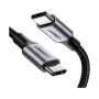 UGREEN USB-C uz USB-C 100W pīts neilona lādēšanas kabelis 2m melns