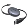 UGREEN USB-C uz USB-C PD 100W ievelkams ātrās uzlādes kabelis 1m melns
