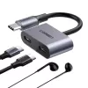UGREEN USB Type-C Dual Audio un uzlādes adapteris (15W PD, 2-in-1 sadalītājs)